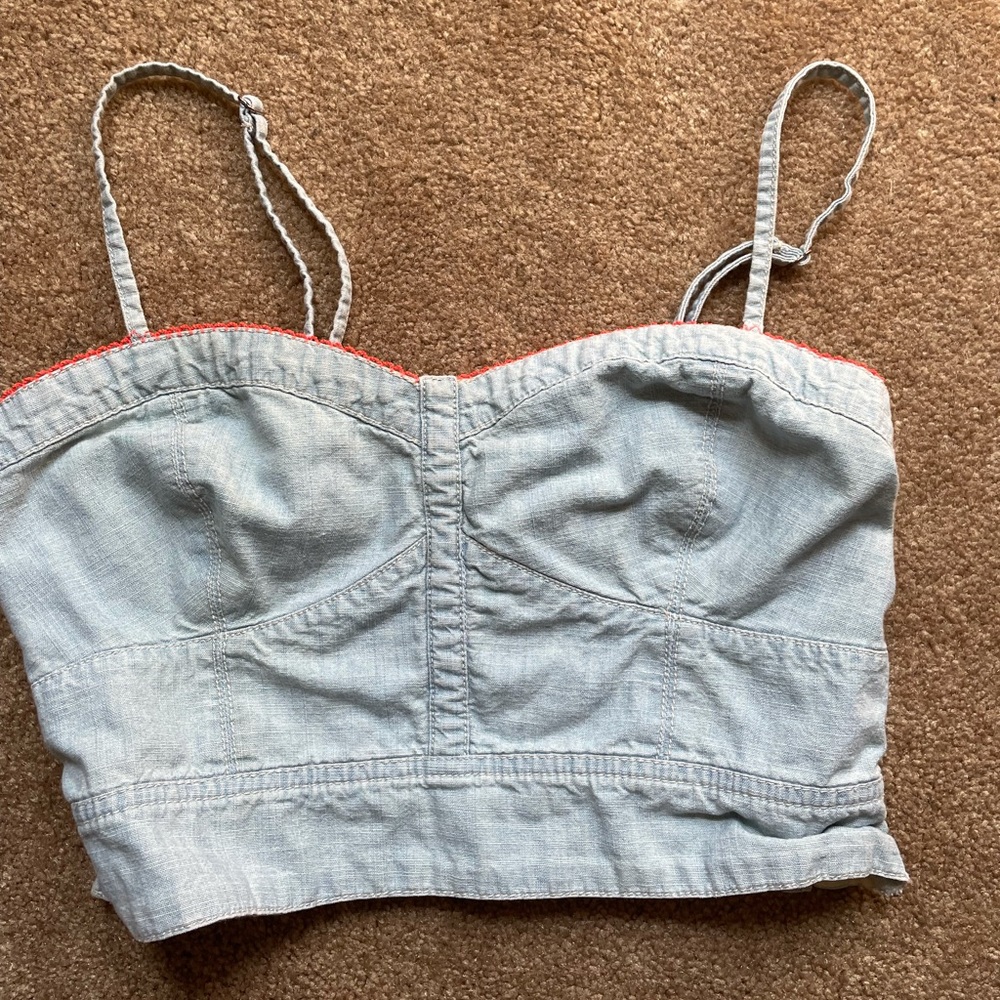 Vintage Denim Crop Top